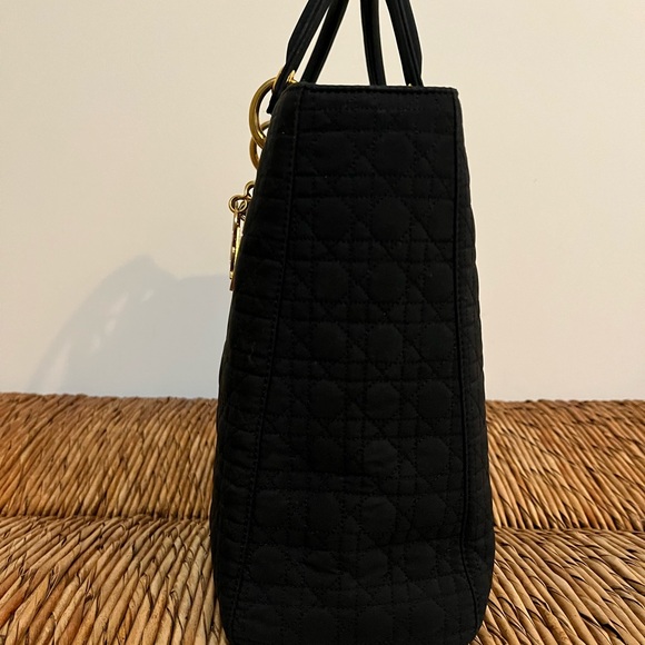 Authentic Lady Dior Black Cannage fabric bag with Gold Hardware - Picture 9 of 10